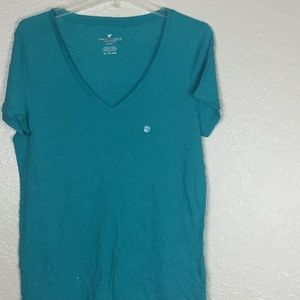 American Eagle Blue Women T-Shirt NWT